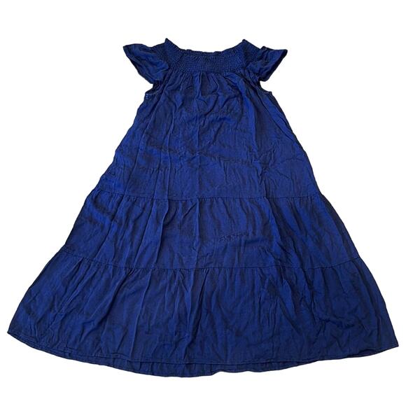 Tommy Bahama St. Lucia Off The Shoulder Tier Maxi Linen Dress Size L - Picture 2 of 9